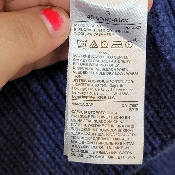 GAP Grandpa Cozy Oversized True Blue Sweater Cardigan - Picture 9 of 9